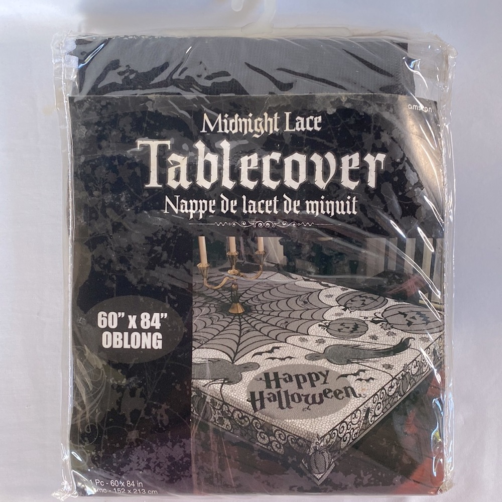 Like New Beautiful Well Made Midnight Black Lace Tablecover Halloween Decoration - Picture 1 of 9